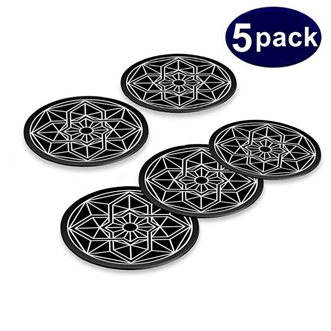 Mount Metal Plate, 5 Pack Stylish Universal Metal Disc Replacement with 3M Adhesive for Magnetic Car Phone Mount Cradle Holder GPS 5 Round