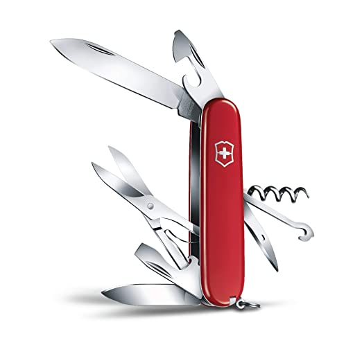 Victorinox Swiss Army Knife - Climber - 14 Functions, Multi-utility Tool - Red, 91 mm