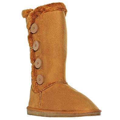 shoewhatever Women's Fur Lined Shearling Warm Mid-Calf Microfiber Winter Boots