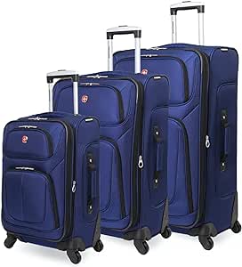 SwissGear Sion Softside Expandable Luggage, Blue, 3-Piece Set (21/25/29)