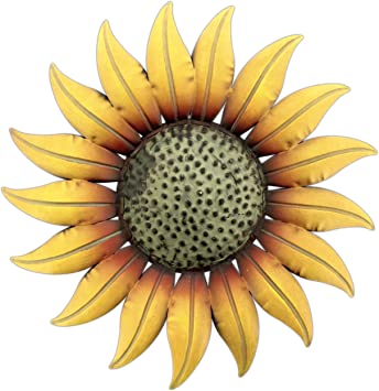Collectible Badges Metal Decorative 14" Sunflower Wall Plaque