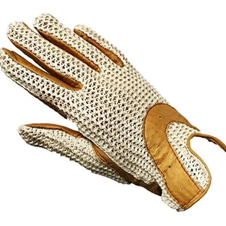 Ovation Ladies Horseshoe Crochet Back Gloves with Leather Palm