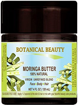 MORINGA BUTTER –OIL 100 % Natural / VIRGIN UNREFINED BLEND / 100% PURE BOTANICAL. 4 Fl.oz.- 120 ml. For Skin, Hair and Nail Care.