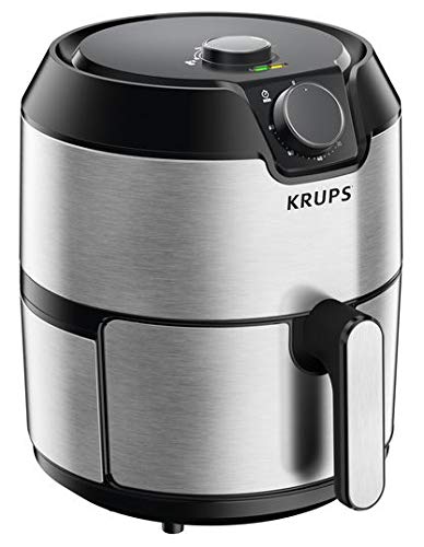 KRUPS EY201 Easy Fry Stainless steel XL Capacity Manual Adjustable Temperature Air Fryer, 4.4 Liter