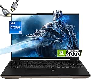 ASUS-TUF Gaming-Laptop RTX 4070 - i7-13620H - RGB Backlit Keyboard - 15.6 FHD IPS Display - 32GB RAM -2TB PCIe SSD -Windows 11 - G-SYNC - Gamer PC - 2024 - Thunderbolt 4 - HDMI Cable