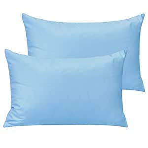 NTBAY Microfiber Toddler Pillowcases with Envelope Closure, 2 Pack 100% Brushed Microfiber Super Soft Travel Kids Nursery Pillow Cases, 14"x20" Fits Pillows Sized 12"x16" 13"x18" 14"x19", Sky Blue