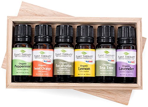 Top 6 USDA Certified Organic Essential Oils Set. Includes 100% Pure, Undiluted, Therapeutic Grade Essential Oils of Eucalyptus, Lavender, Orange, Peppermint, Lemon and Tea Tree. 10ml Each