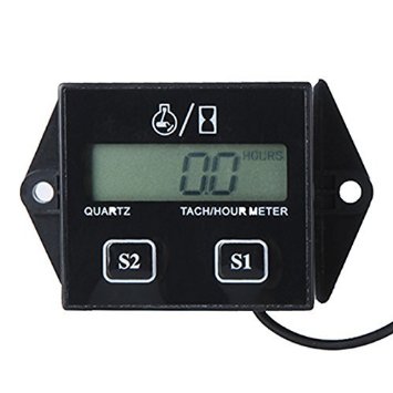 Docooler Digital Engine Tach Tachometer Hour Meter Gauge Resettable Inductive for Racing Motorcycle