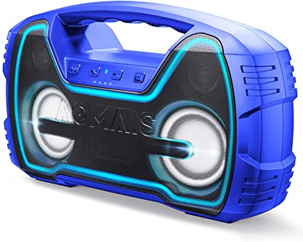 AOMAIS 25W Bluetooth Speakers with HD Stereo Sound&Deep Bass, Portable Outdoor Wireless Stereo Pairing Speaker, IPX7 Waterproof, Built-in Mic, 100ft Bluetooth Range for Party, Camping, Travel - Blue