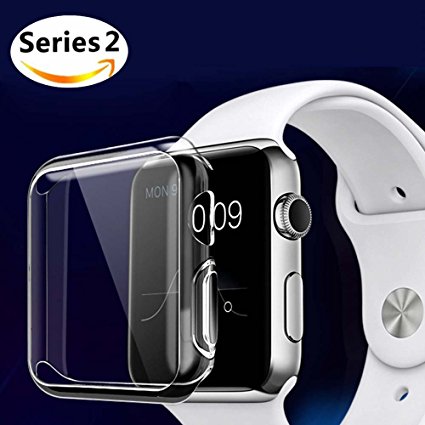 Apple Watch 2 Case, Julk i Watch TPU Screen Protector All-around Protective 0.3mm Hd Clear Ultra-thin Cover for New Apple Watch series 2 (42mm)