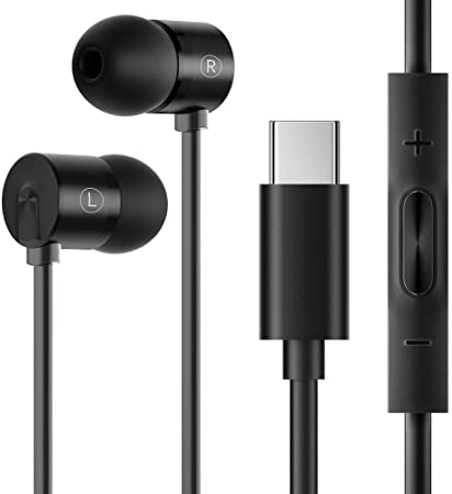 COOYA USB C Headphones with Microphone Earphones for OnePlus 8 Pro Stereo Earbuds in-Ear Headphones with Type C Connector for Samsung S20 FE Note 20 Ultra Note 10 Plus, OnePlus 8T 7T 7 Pro, iPad Pro
