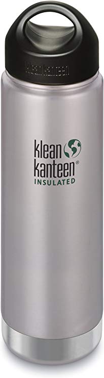 Klean Kanteen Insulated Wide Stainless Steel Coffee Mug with Loop Cap 2.0, Brushed Stainless , 20-Ounce