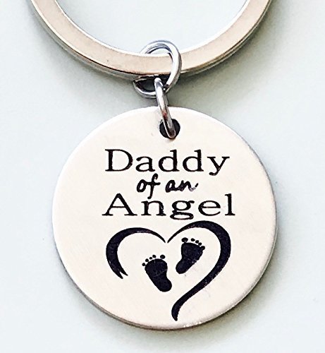 Daddy of an Angel Engraved Memorial Keychain by Dots of Sugar