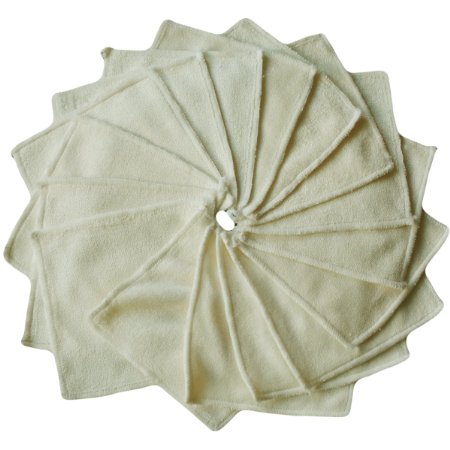 Babygoal Baby Bamboo Washable Reuseable Saliva Towel Wipes 12.5cmx12.5cm Pack of 12pcs 12bw01f