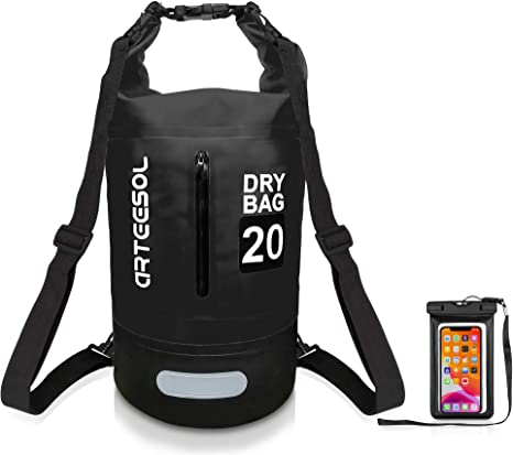 arteesol Waterproof Dry Bag, 5L/10L/20L/30L Lightweight Dry Sack for Boating Kayaking Swimming with Adjustable Shoulder Strap for Camping Snorkeling Beach Hiking Water Sports
