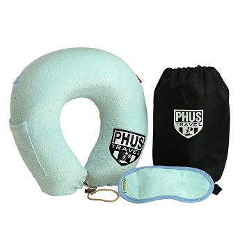 Travel Pillow Neck Pillow Memory Foam U Shape SmartPhone Pocket, Carrying Bag and Eyemask. For Plane or Auto. U Shape Neck Travel Pillow. Maximum Comfort and Support. Washable Soft Cover.