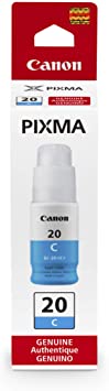 Canon GI-20 Cyan Ink Bottle, Compatible to PIXMA G6020 and G5020 MegaTank Printers