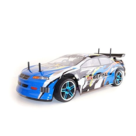 ALEKO 1085 4WD Nitro Powered High Speed On Road Racing Car Vertex 18 CXP, Blue 1/10 Scale