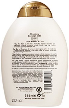 Ogx Shampoo Coconut Milk Nourishing 13 Ounce (384ml) (2 Pack)