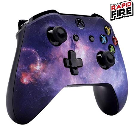 Xbox One Soft Touch Custom Modded Rapid Fire Controller -Soft Shell for Comfort Grip X - Includes Largest Variety of Modes (Galaxy)
