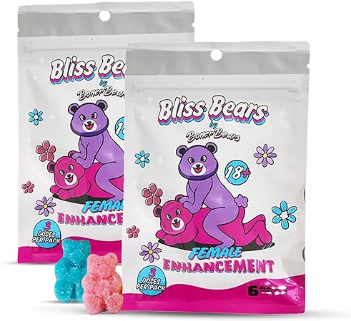 Bliss Bears by Boner Bears, Female Wellness and Stamina Gummies (2 Pack)