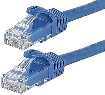 Monoprice Cat6 Ethernet Patch Cable - 2 Feet - Blue (12-Pack) Snagless RJ45, 550MHz, UTP, Pure Bare Copper Wire, 24AWG - FLEXboot Series