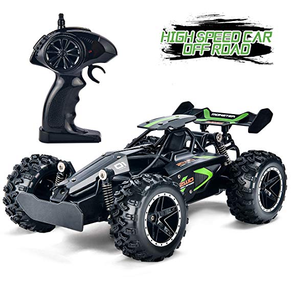 Yuboa RC Racing Car High Speed Remote Control Car Fast RC Car Rechargeable RC Truck Radio Controlled Car Toys for Kids Boys Xmas Gifts with 2 Batteries Black