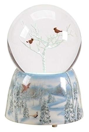 Winter Cardinals 75MM Musical Snow Globe Glitterdome