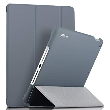 rooCASE iPad 9.7 2018/2017 Case, Optigon Lightweight Slim Shell Trifold Case Stand with Auto Sleep/Wake Function for Apple iPad 9.7 Inch (iPad 5th/6th Gen), Charcoal Gray