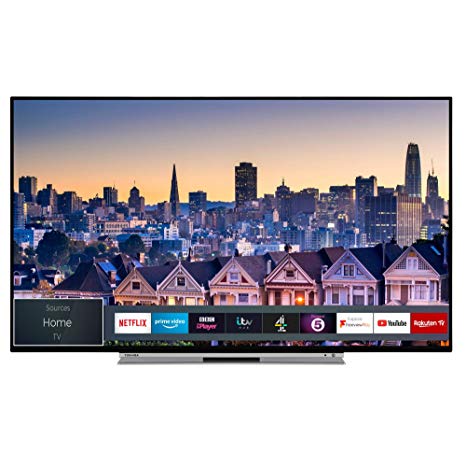 Toshiba 43UL5A63DB 43-Inch Smart 4K Ultra-HD HDR LED TV with Freeview Play - Black/Silver (2019 Model)