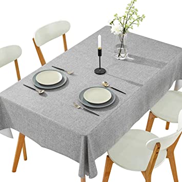 DUOFIRE Vinyl Tablecloth Rectangle Wipe Clean Table Cover Waterproof Stain Resistant Oil Proof Spill Proof Heavy Weight PVC Tablecloths 137x178cm (54 x 70 inch), Color-no.033