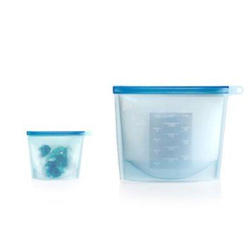 Wumal 1-Liter Fresh Bag, Reusable Silicone Food Storage Bag,Versatile Cooking Bag,No-BPA (Blue)