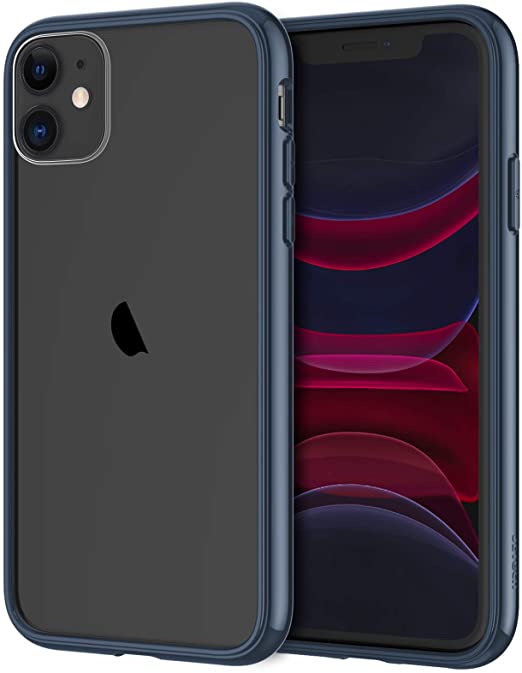 JETech Case for iPhone 11 (2019), 6.1-Inch, Shockproof Bumper Cover, Anti-Scratch Clear Back, Navy