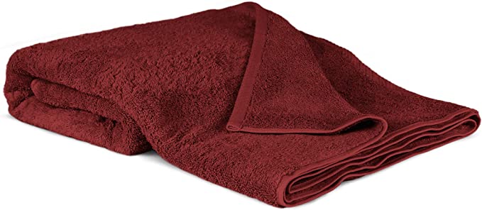 100% Luxury Turkish Cotton, Eco-Friendly, Soft and Super Absorbent Oversized 40’’ x 80’’ Bath Sheet (Cranberry, 1 Piece)