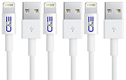 C&E Apple MFI Certified 8P Lightning to USB Cable 3.28-Feet for iPhone 6S/6SPlus, 6/6 Plus, 5/5S/5C, iPad Air Air2 mini mini2 mini3, iPad 4th gen, iPod touch 5th gen, and iPod nano 7th gen iPad with Retina Display, Pack of 3 - Retail Packaging - White