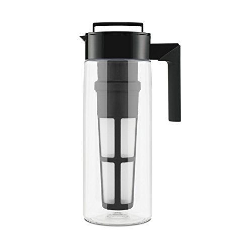 Takeya Patented Deluxe Cold Brew Iced Coffee Maker with Airtight Seal & Silicone Handle, Made in USA, 2-Quart, Black