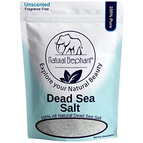 Dead Sea Salt Coarse Grain 5 lb (2.25 kg) by Natural Elephant 100% Natural & Pure for Psoriasis Eczema Acne & Other Dermatological Needs