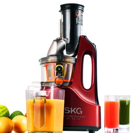 SKG New Generation Wide Chute Anti-Oxidation Slow Masticating Juicer (240W AC Motor, 60 RPMs, 3" Inches Big Mouth) - Vertical Masticating Cold Press Juicer