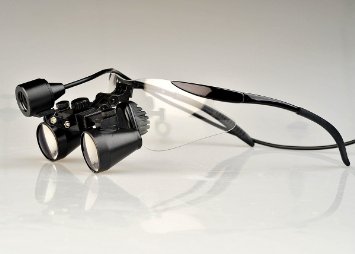 Black Ultra-light high quality 2.5X Binocular Dental Loupes Surgical Loupes & High brightness Headlight TP sport frame (working distance :(360 - 460 mm) R)
