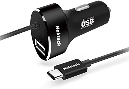 Nekteck USB Type C Car Charger Power delivery PD 45W Built in 3ft USB C Cable Compatible with MacBook 12 Inch/Pro 2016, Google Pixel XL Galaxy S9/Note 8 and More(NOT Ideal for Note10/S10/10 PPS)