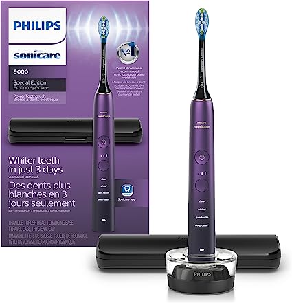 Philips Sonicare Diamondclean 9000 Special Edition Rechargeable Toothbrush, Black/purple Hx9911/91