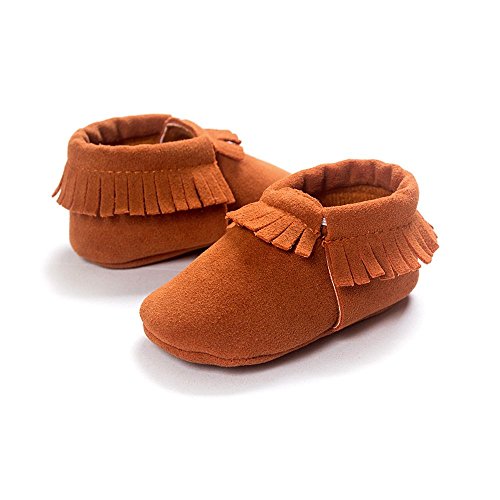 R&V Unisex Infant Baby Boys' Girls' Moccasins Soft Sole Tassels Prewalker Anti-Slip Toddler Shoes