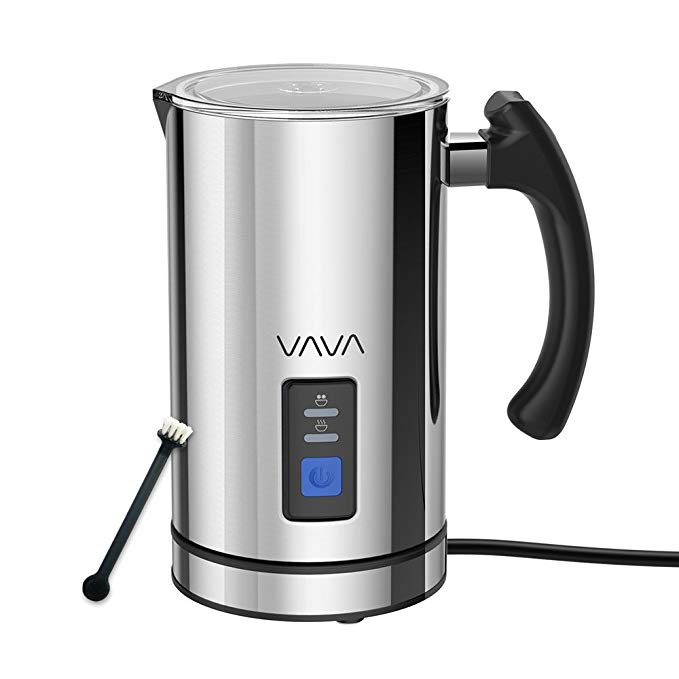 Milk Frother, VAVA Electric Liquid Heater with Hot or Cold Milk Functionality, Stainless steel Electric Milk Steamer