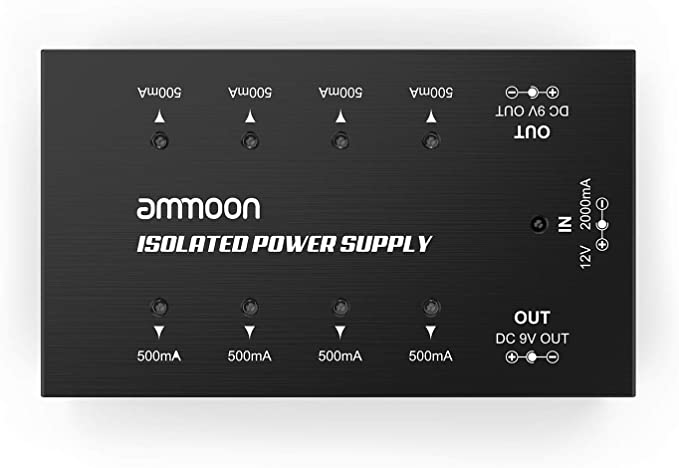 ammoon Guitar Effect Power Supply Compact Size Guitar Effect Power Supply 8 Isolated DC Outputs for 9V/18V Guitar Effects