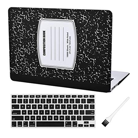 Laptop Hard Case MacBook Air 13 inch Case A1369 A1466 Hard Shell Case Cover (MacBook Air 13 Inch A1369 & A1466) with Silicone Keyboard Cover and Dust Brush (Notebook-Black)