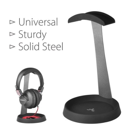 Avantree Solid Steel Headphone Stand Holder Hanger, Sturdy with Space for Cable, Great for Sennheiser, Sony, Audio-Technica, Bose, Shure, AKG, Panasonic Headphones and More - HS102