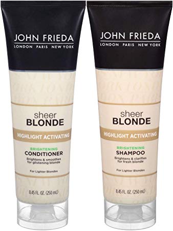 John Frieda Sheer Blonde Highlight Activating Enhancing, DUO set Shampoo   Conditioner (for Lighter Blondes), 8.45 Ounce, 1 each