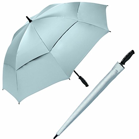 ShedRays by ShedRain 3148 Silver 62-Inch Arc Manual Open vented Golf Umbrella with UPF 50  Sun Protection