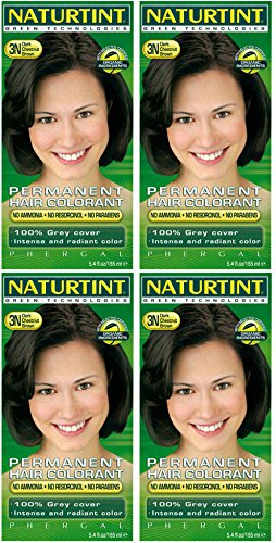 (4 PACK) - Naturtint - Hair Dye - 3N Dark Chestnut Brown | 135ml | 4 PACK BUNDLE