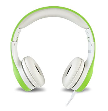 Nenos Wired Headphones Kids Headset Children's Headphones Over Ear Headphones Kids Computer Volume Limited Headphones Share Port Connection Foldable (Green)